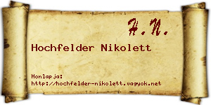 Hochfelder Nikolett névjegykártya